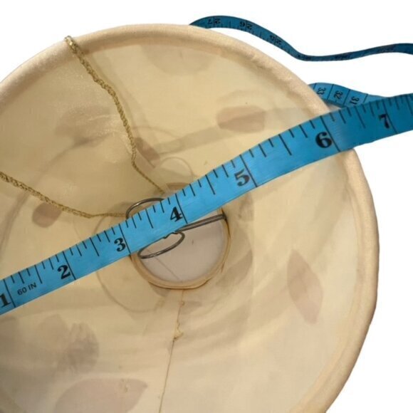 Vintage Mini Clip On Table Lamp Shades (2) Bow 4"‎ Tall Beige Coordinated Floral - Picture 6 of 12